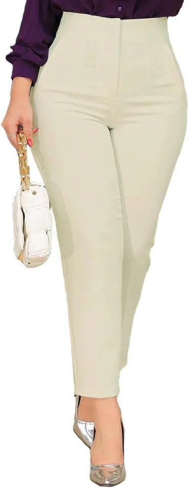 BIRW - شلوار زنانه کمر بلند 2024، شلوار مجلسی خوش فرم و غیر رسمی با جیب BIRW - شلوار زنانه کمر بلند 2024، شلوار مجلسی خوش فرم و غیر رسمی با جیب