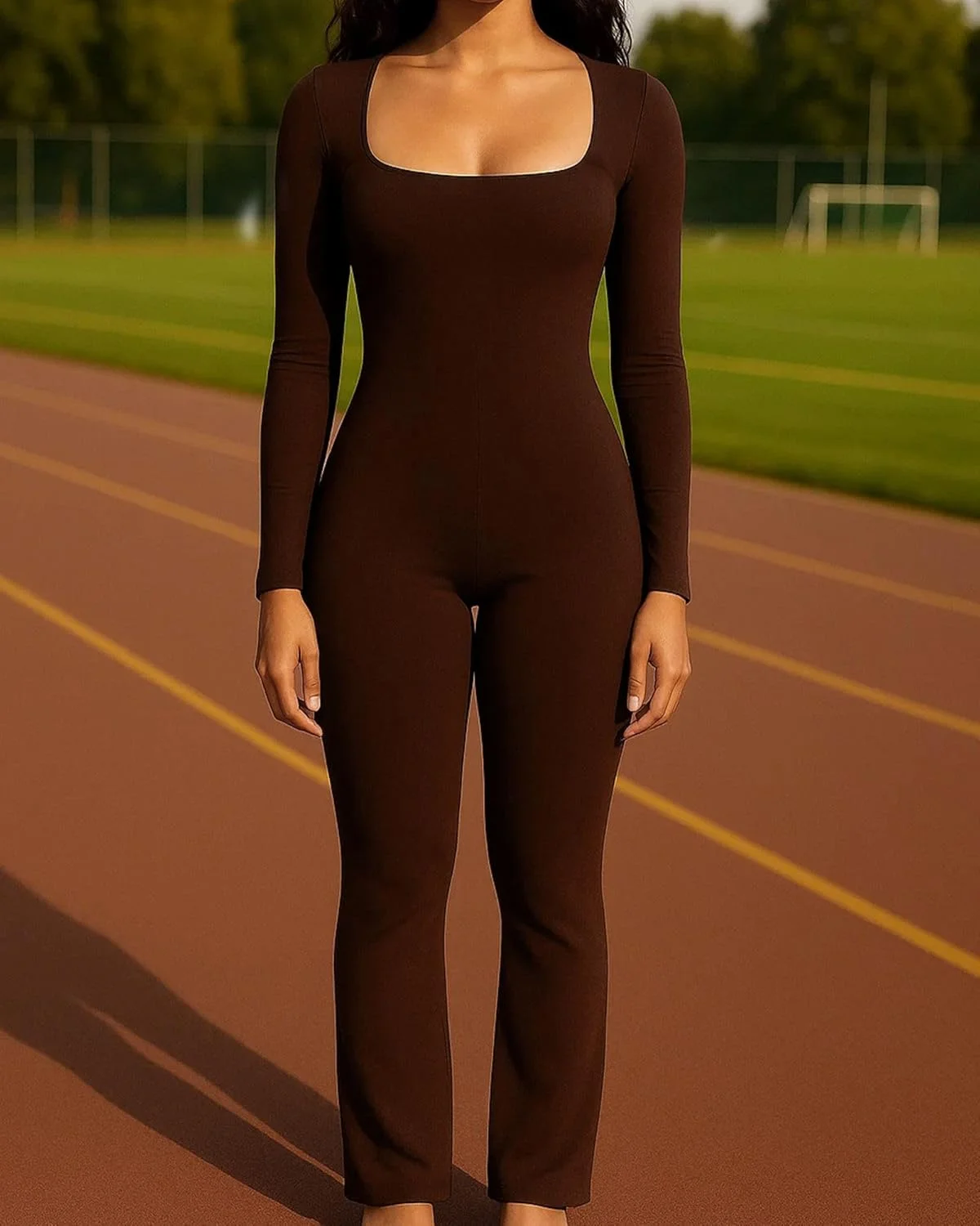 سرهمی زنانه آستین بلند یقه مربعی با شلوار پا گشاد سرهمی زنانه آستین بلند یقه مربعی با شلوار پا گشاد