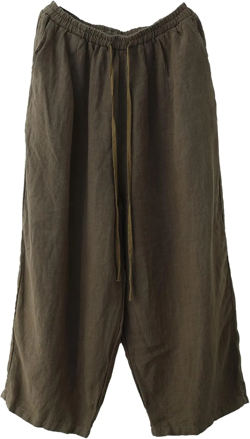شلوار زنانه لینن سایز بزرگ، کمر کشی چینی، طرح قدیمی، رنگ یکدست، راسته، دارای جیب، زیتونی-سبز، سایز بزرگ شلوار زنانه لینن سایز بزرگ، کمر کشی چینی، طرح قدیمی، رنگ یکدست، راسته، دارای جیب، زیتونی-سبز، سایز بزرگ