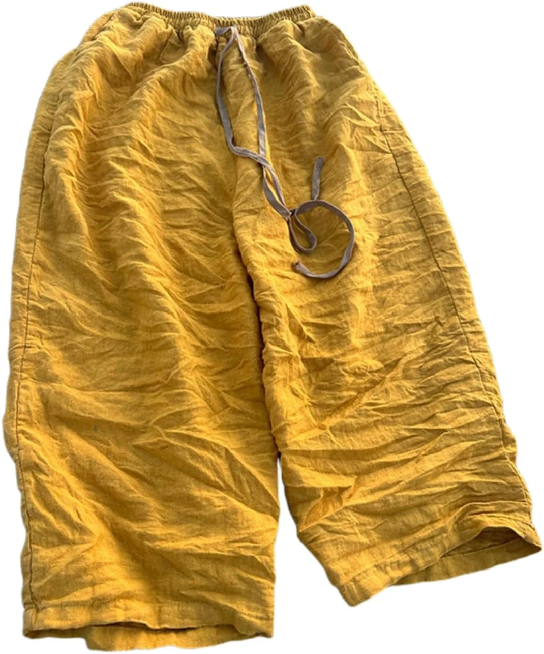 شلوار زنانه لینن سایز بزرگ، کمر کشی چینی، طرح قدیمی، رنگ ثابت، راسته، دارای جیب، زرد، سایز بزرگ شلوار زنانه لینن سایز بزرگ، کمر کشی چینی، طرح قدیمی، رنگ ثابت، راسته، دارای جیب، زرد، سایز بزرگ