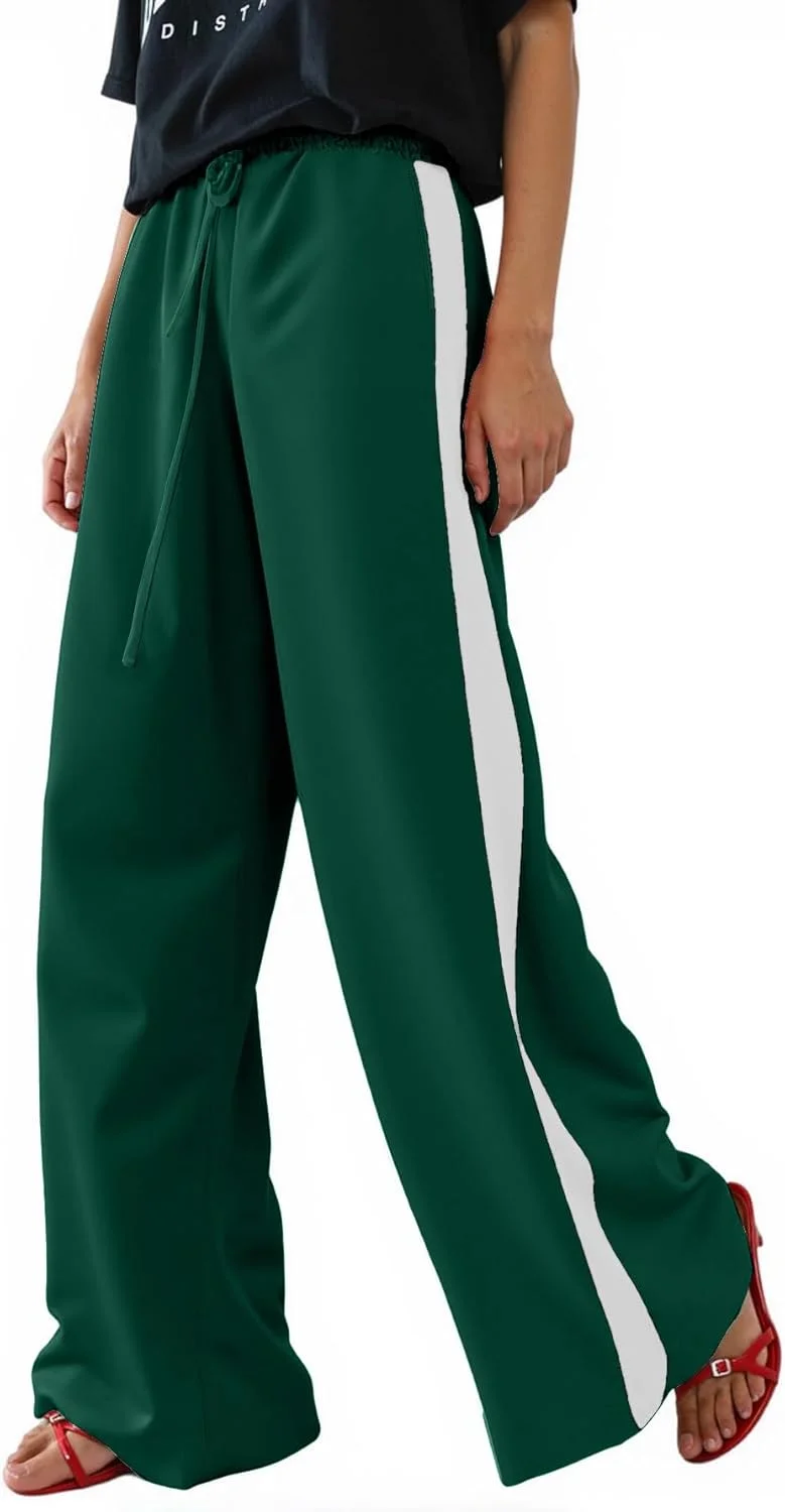 شلوار زنانه غیر رسمی Charfille با بند کشی، طرح پلنگی، رنگی، راه راه پهلو، پاچه های راسته و گشاد شلوار زنانه غیر رسمی Charfille با بند کشی، طرح پلنگی، رنگی، راه راه پهلو، پاچه های راسته و گشاد