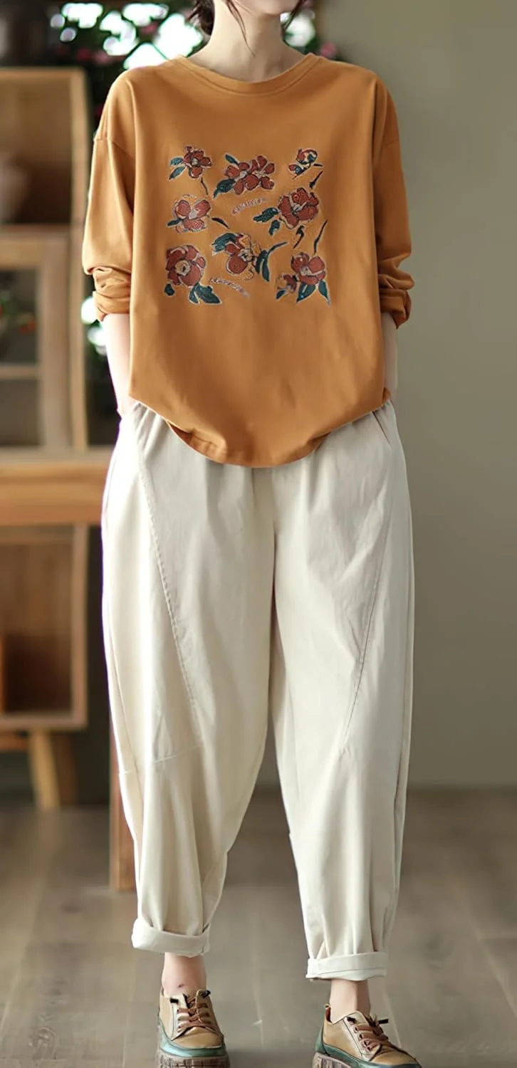 شلوار زنانه چویا تو پاییزه زمستانه گشاد کبریتی، کمر کشی الاستیک، پاچه صاف با جیب، سفید، XS شلوار زنانه چویا تو پاییزه زمستانه گشاد کبریتی، کمر کشی الاستیک، پاچه صاف با جیب، سفید، XS