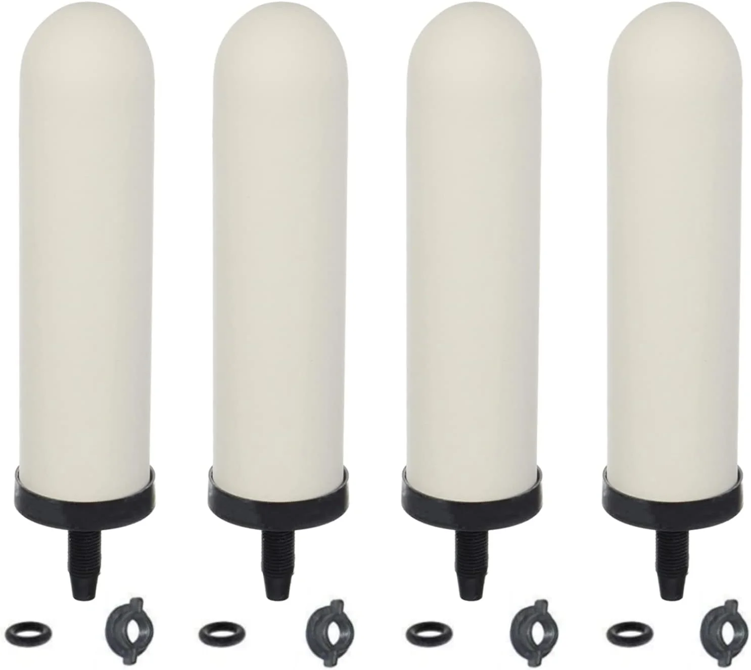 HUINING بسته 4 عددی فیلتر سرامیکی 7 اینچی جایگزین با کربن فعال برای سیستم فیلتر آب ثقلی رومیزی، سطل آب خانگی، سیستم های فیلتراسیون خنک کننده آب HUINING بسته 4 عددی فیلتر سرامیکی 7 اینچی جایگزین با کربن فعال برای سیستم فیلتر آب ثقلی رومیزی، سطل آب خانگی، سیستم های فیلتراسیون خنک کننده آب