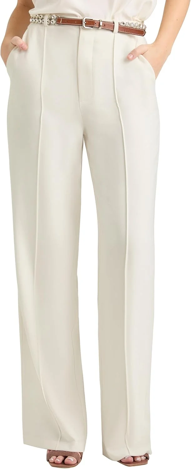 شلوار زنانه سینک ا سپت مدل Ester با کمربند نگین دار، عاجی، سایز 0 بلند شلوار زنانه سینک ا سپت مدل Ester با کمربند نگین دار، عاجی، سایز 0 بلند