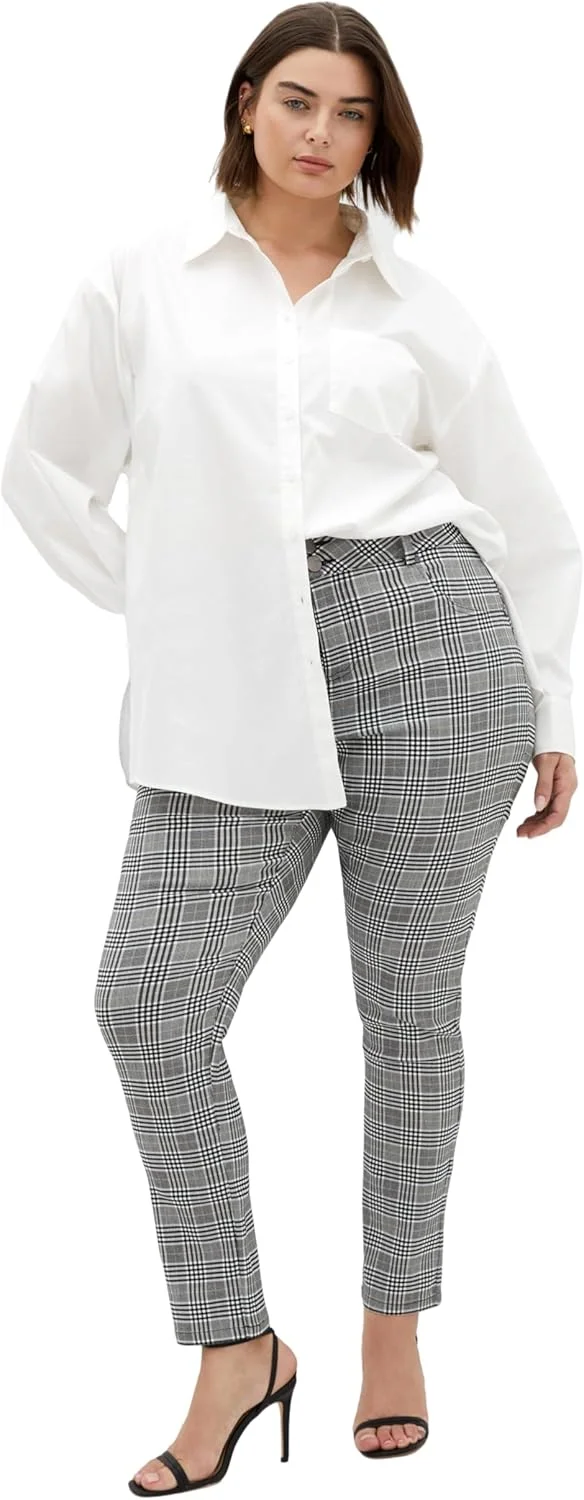 شلوار زنانه سایز بزرگ City Chic - طرح بنگالین چهارخانه، چهارخانه مشکی، سایز 14 پلاس شلوار زنانه سایز بزرگ City Chic - طرح بنگالین چهارخانه، چهارخانه مشکی، سایز 14 پلاس