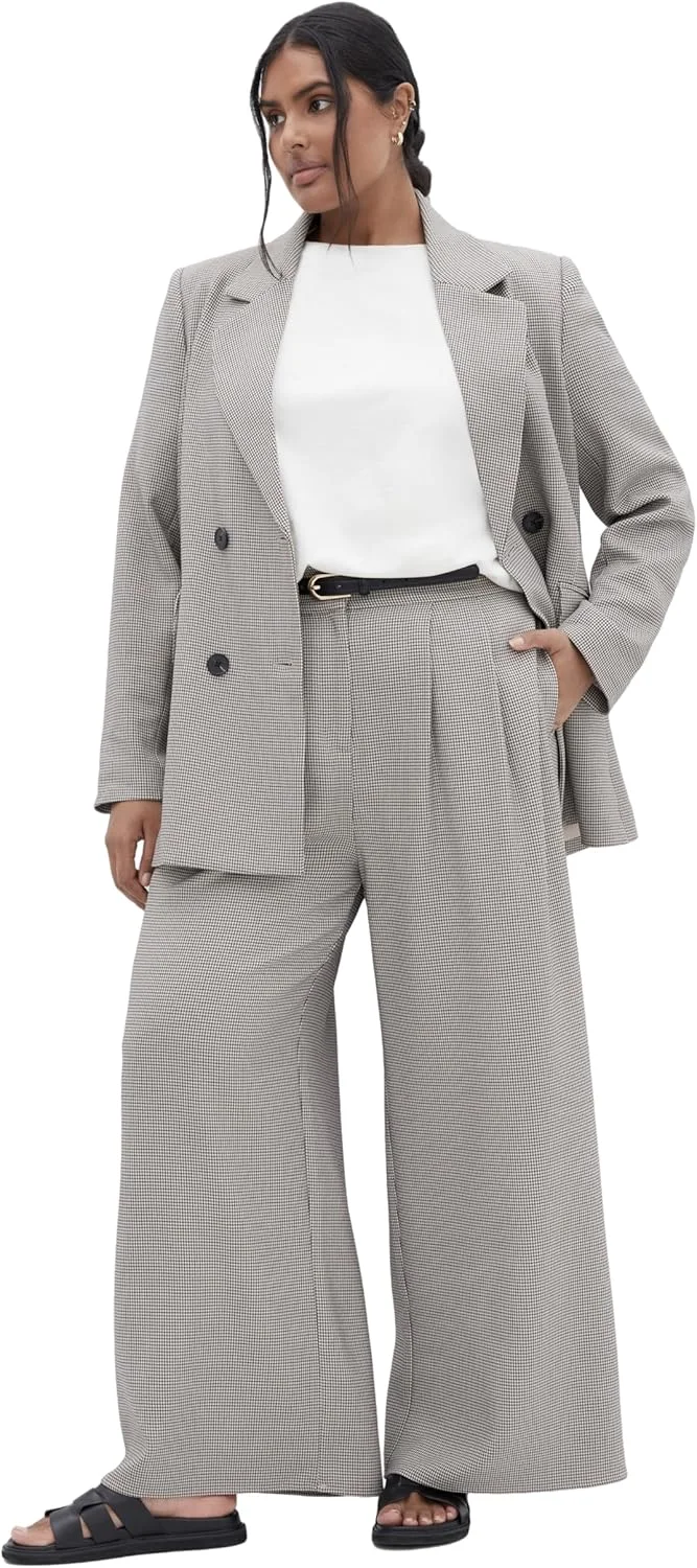 شلوار زنانه سایز بزرگ City Chic - طرح Hailey Check، طرح خنثی، سایز 22 پلاس شلوار زنانه سایز بزرگ City Chic - طرح Hailey Check، طرح خنثی، سایز 22 پلاس