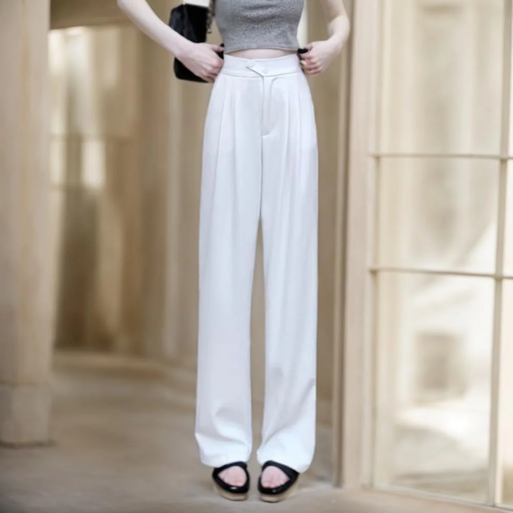 شلوار زنانه گشاد و راحت، رنگ ثابت، مناسب بهار و تابستان، کمر پهن شلوار زنانه گشاد و راحت، رنگ ثابت، مناسب بهار و تابستان، کمر پهن