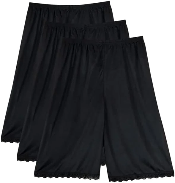 شورت های داخلی نرم سه تکه زنانه، توری کوچک، ابریشم و پلی استر با کمر کشی شورت های داخلی نرم سه تکه زنانه، توری کوچک، ابریشم و پلی استر با کمر کشی