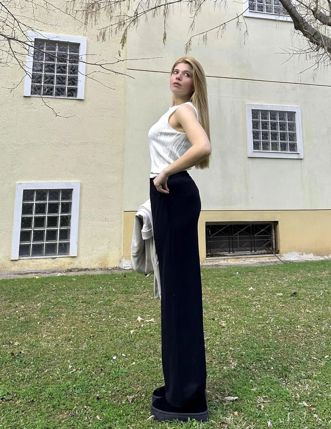 شلوار پالازو زنانه Cnlinkco، مناسب برای تابستان، غیر رسمی، بوهو، شیفون، پاچه گشاد، شلوار ساحلی شیک و روان شلوار پالازو زنانه Cnlinkco، مناسب برای تابستان، غیر رسمی، بوهو، شیفون، پاچه گشاد، شلوار ساحلی شیک و روان