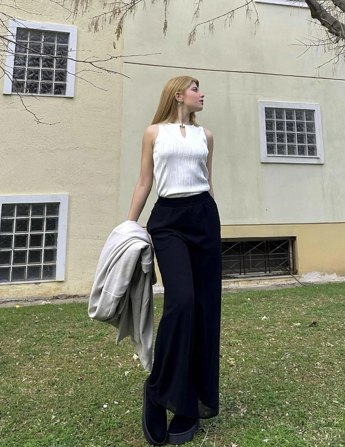 شلوار پالازو زنانه Cnlinkco، مناسب برای تابستان، غیر رسمی، بوهو، شیفون، پاچه گشاد، شلوار ساحلی شیک و روان شلوار پالازو زنانه Cnlinkco، مناسب برای تابستان، غیر رسمی، بوهو، شیفون، پاچه گشاد، شلوار ساحلی شیک و روان