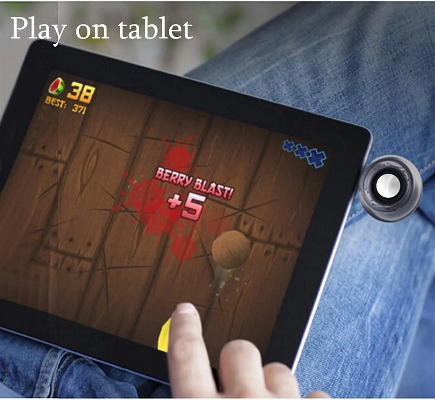 قطعات بلندگو JAHLGT lxxiulirzeu، بلندگوی قابل حمل سه بعدی فراگیر، جک 3.5 میلی متری Aux، مینی بی سیم گرد شکل، بلندگوی کریستالی قدرتمند برای تلفن هوشمند تبلت (سفید)