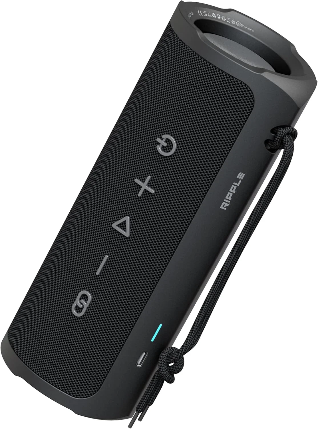 اسپیکر بلوتوثی قابل حمل 30 واتی HiFuture Ripple - مشکی | ضد آب IPX7، 12 ساعت پخش، جفت شدن TWS، تقویت بیس، شارژ USB-C، طراحی مقاوم