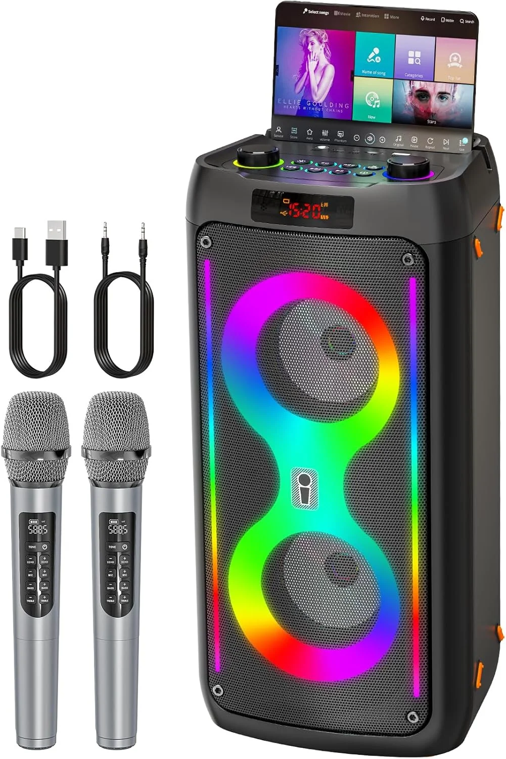 اسپیکر الکترونیکی JAPOUCA، اسپیکر بلوتوث قابل حمل با پشتیبانی از کارت TF، USB، REC برای آواز خواندن، عروسی ها، مهمانی های DJ، سخنرانی، کلیسا، استفاده در کلاس درس اسپیکر الکترونیکی JAPOUCA، اسپیکر بلوتوث قابل حمل با پشتیبانی از کارت TF، USB، REC برای آواز خواندن، عروسی ها، مهمانی های DJ، سخنرانی، کلیسا، استفاده در کلاس درس