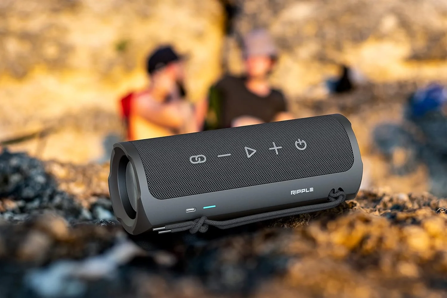 اسپیکر بلوتوثی قابل حمل 30 واتی HiFuture Ripple - مشکی | ضد آب IPX7، 12 ساعت پخش، جفت شدن TWS، تقویت بیس، شارژ USB-C، طراحی مقاوم