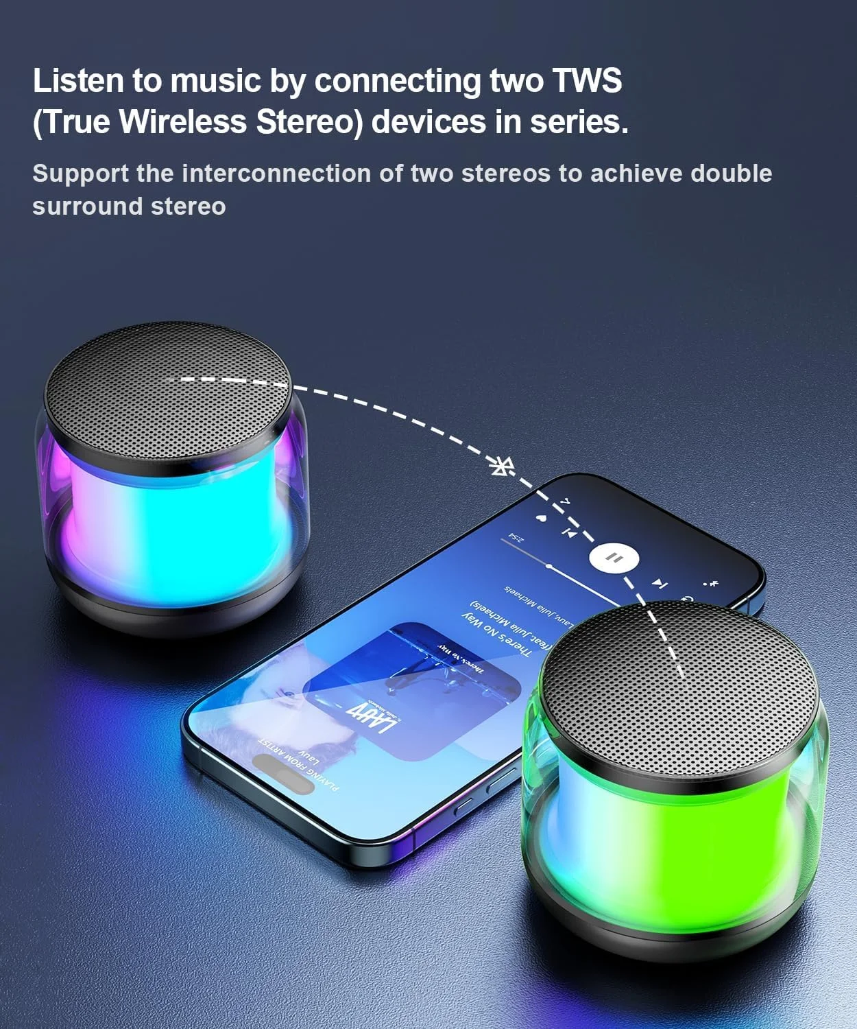 اسپیکر بلوتوثی کوچک و قابل حمل HYRAINBOW، اتصال TWS، دارای چراغ و بند، هدیه برای خانم ها/دختران، پسران و کودکان برای کریسمس اسپیکر بلوتوثی کوچک و قابل حمل HYRAINBOW، اتصال TWS، دارای چراغ و بند، هدیه برای خانم ها/دختران، پسران و کودکان برای کریسمس