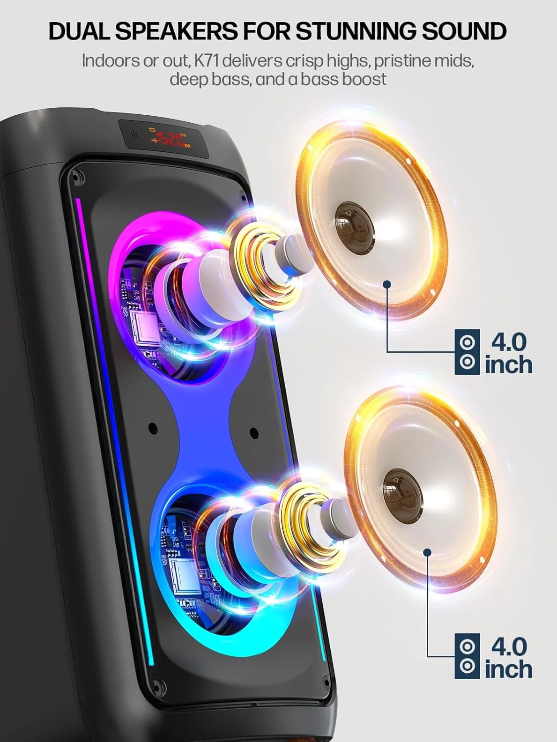 اسپیکر الکترونیکی JAPOUCA، اسپیکر بلوتوث قابل حمل با پشتیبانی از کارت TF، USB، REC برای آواز خواندن، عروسی ها، مهمانی های DJ، سخنرانی، کلیسا، استفاده در کلاس درس اسپیکر الکترونیکی JAPOUCA، اسپیکر بلوتوث قابل حمل با پشتیبانی از کارت TF، USB، REC برای آواز خواندن، عروسی ها، مهمانی های DJ، سخنرانی، کلیسا، استفاده در کلاس درس