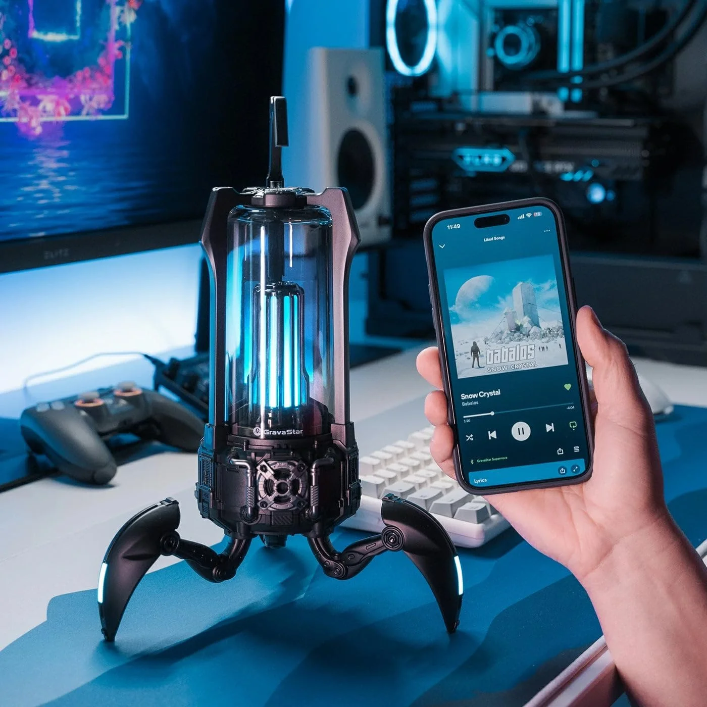 اسپیکر بلوتوث قابل حمل G GravaStar Supernova، اسپیکر چراغ رومیزی LED، 9 ساعت پخش، جفت سازی TWS، اسپیکر بی سیم برای مهمانی/فضای باز/کمپینگ/هدیه اسپیکر بلوتوث قابل حمل G GravaStar Supernova، اسپیکر چراغ رومیزی LED، 9 ساعت پخش، جفت سازی TWS، اسپیکر بی سیم برای مهمانی/فضای باز/کمپینگ/هدیه