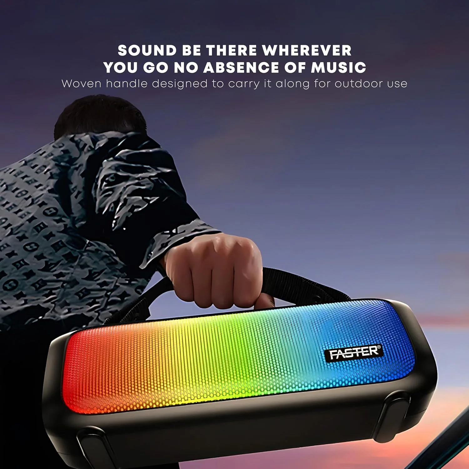 اسپیکر بلوتوثی قابل حمل Faster Echo Go 3 با صدای استریو، بیس عمیق، USB و رادیو FM، اسپیکر HiFi جمع و جور با دسته حمل، 3 ساعت پخش، ایده آل برای مسافرت، خانه، فضای باز و مهمانی ها اسپیکر بلوتوثی قابل حمل Faster Echo Go 3 با صدای استریو، بیس عمیق، USB و رادیو FM، اسپیکر HiFi جمع و جور با دسته حمل، 3 ساعت پخش، ایده آل برای مسافرت، خانه، فضای باز و مهمانی ها