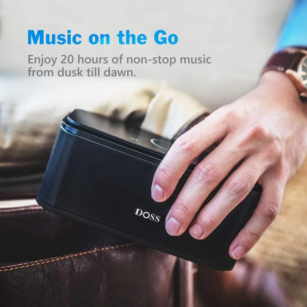الکترونیک - اسپیکر بلوتوثی قابل حمل SoundBox با کنترل لمسی، بلندگوهای بی سیم استریو باس، دارای میکروفون داخلی برای کامپیوتر و رایانه شخصی (مشکی) الکترونیک - اسپیکر بلوتوثی قابل حمل SoundBox با کنترل لمسی، بلندگوهای بی سیم استریو باس، دارای میکروفون داخلی برای کامپیوتر و رایانه شخصی (مشکی)