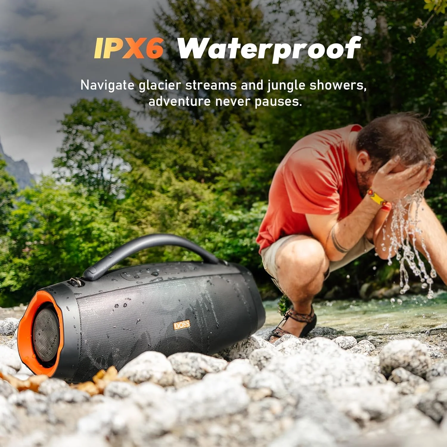 اسپیکر بلوتوثی قابل حمل DOSS Extreme Boom Pro D200، صدای استریو 120 واتی با بیس فوق العاده، 26 ساعت پخش موسیقی اسپیکر بلوتوثی قابل حمل DOSS Extreme Boom Pro D200، صدای استریو 120 واتی با بیس فوق العاده، 26 ساعت پخش موسیقی