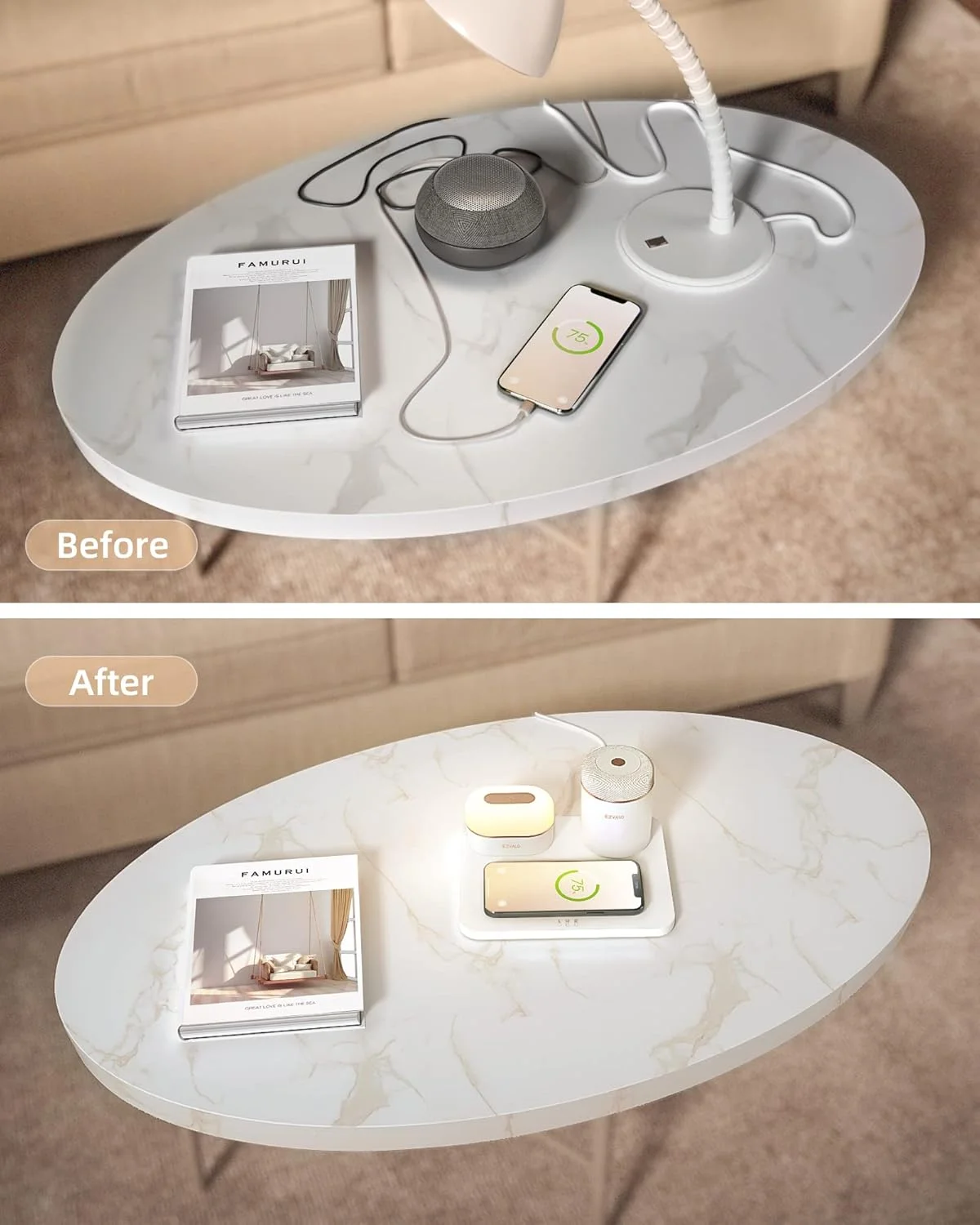 هدیه تولد EZVALO برای زنان، جعبه هدیه آرامش بخش برای زنان با شارژر بی سیم تلفن، چراغ خواب LED، بلندگوی قابل حمل هدیه تولد EZVALO برای زنان، جعبه هدیه آرامش بخش برای زنان با شارژر بی سیم تلفن، چراغ خواب LED، بلندگوی قابل حمل