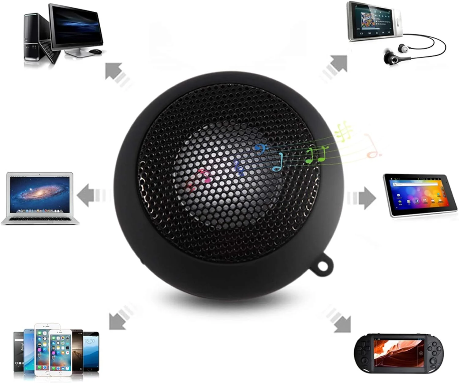 اسپیکر کوچک، سبک و قابل حمل Ciglow با باتری داخلی برای موبایل، MP3 و کامپیوتر (مشکی) اسپیکر کوچک، سبک و قابل حمل Ciglow با باتری داخلی برای موبایل، MP3 و کامپیوتر (مشکی)