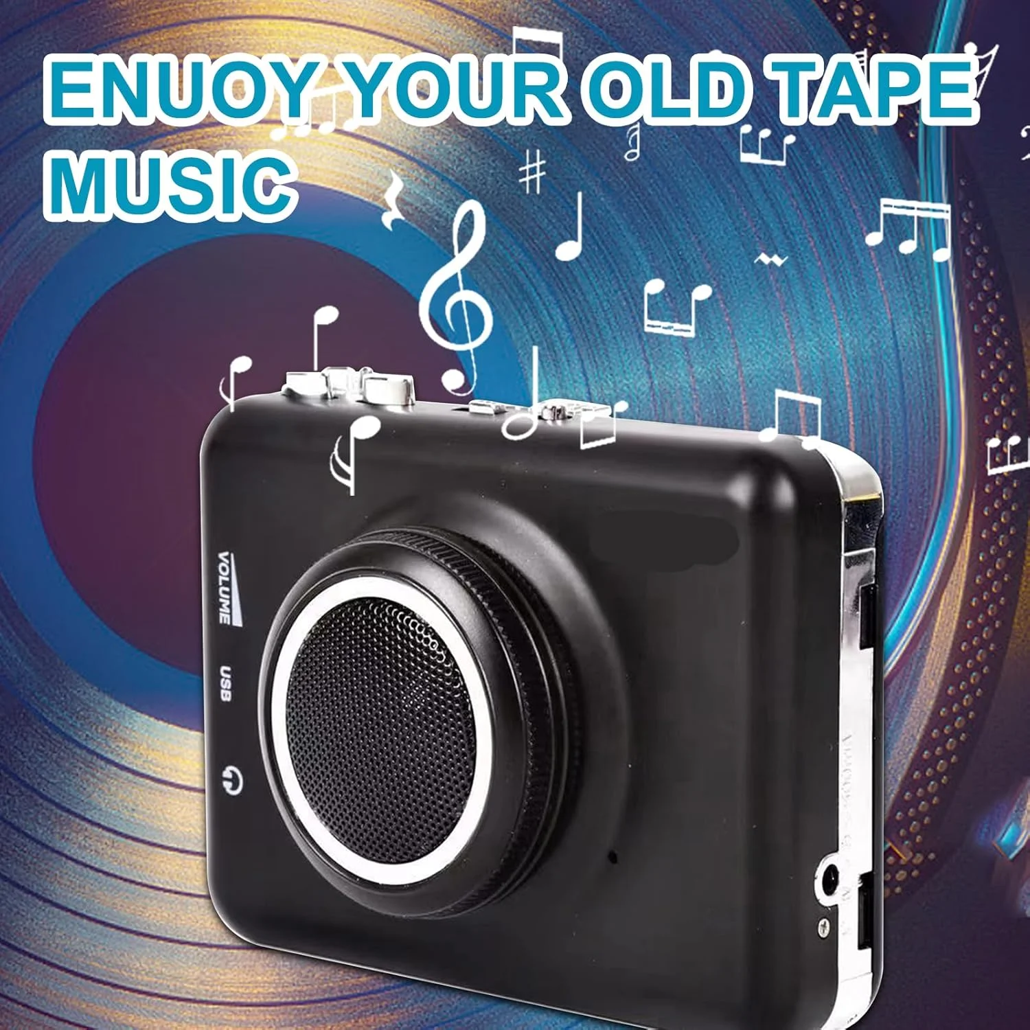 پخش کننده کاست، بلندگوی قابل حمل رترو با روش های متعدد منبع تغذیه، موسیقی را به عملکرد MP3 تبدیل می کند، همراه عالی برای دوستداران