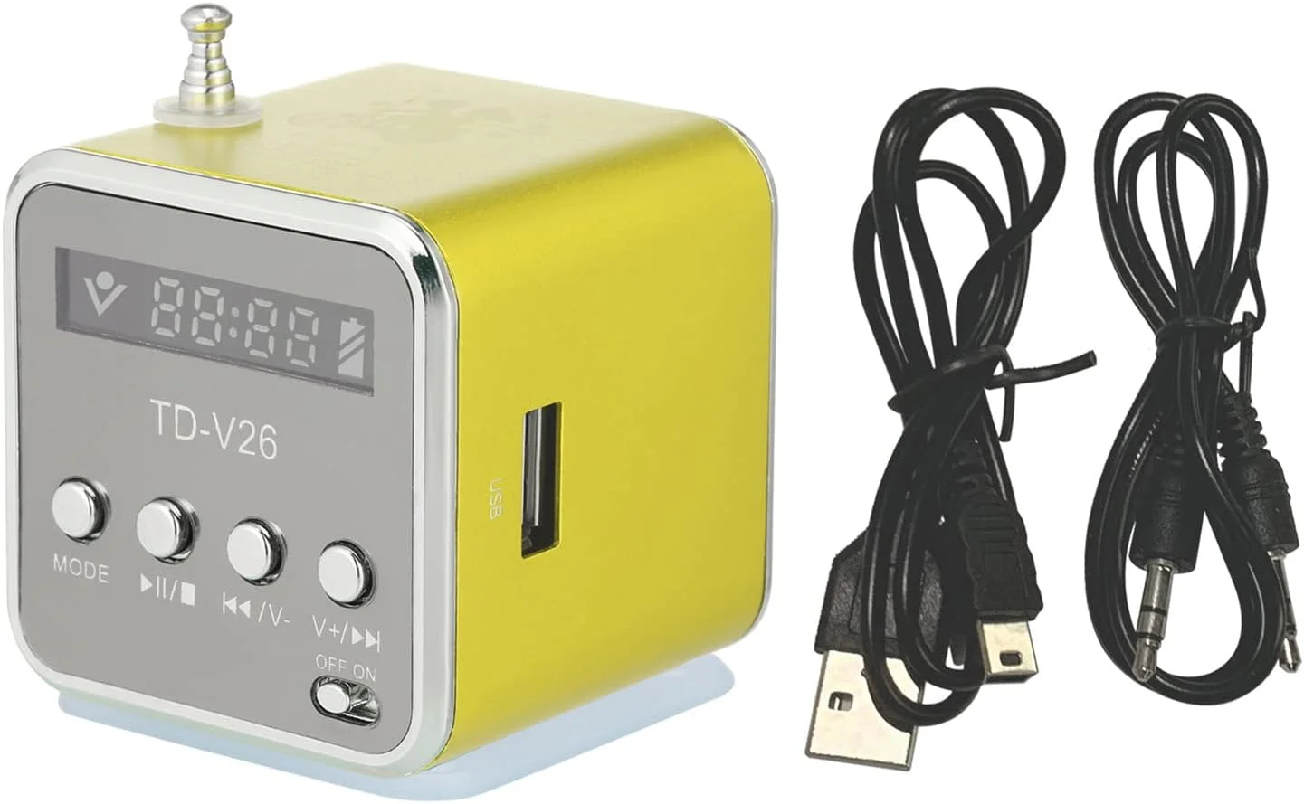 اسپیکر مینی سیمی CLAERE با جک 3.5 میلی‌متری، قابل حمل، پخش کننده MP3، رادیو FM، تقویت کننده صدا، پشتیبانی از کارت TF، درایو فلش USB، بلندگو برای DVD، لپ تاپ و تلفن همراه