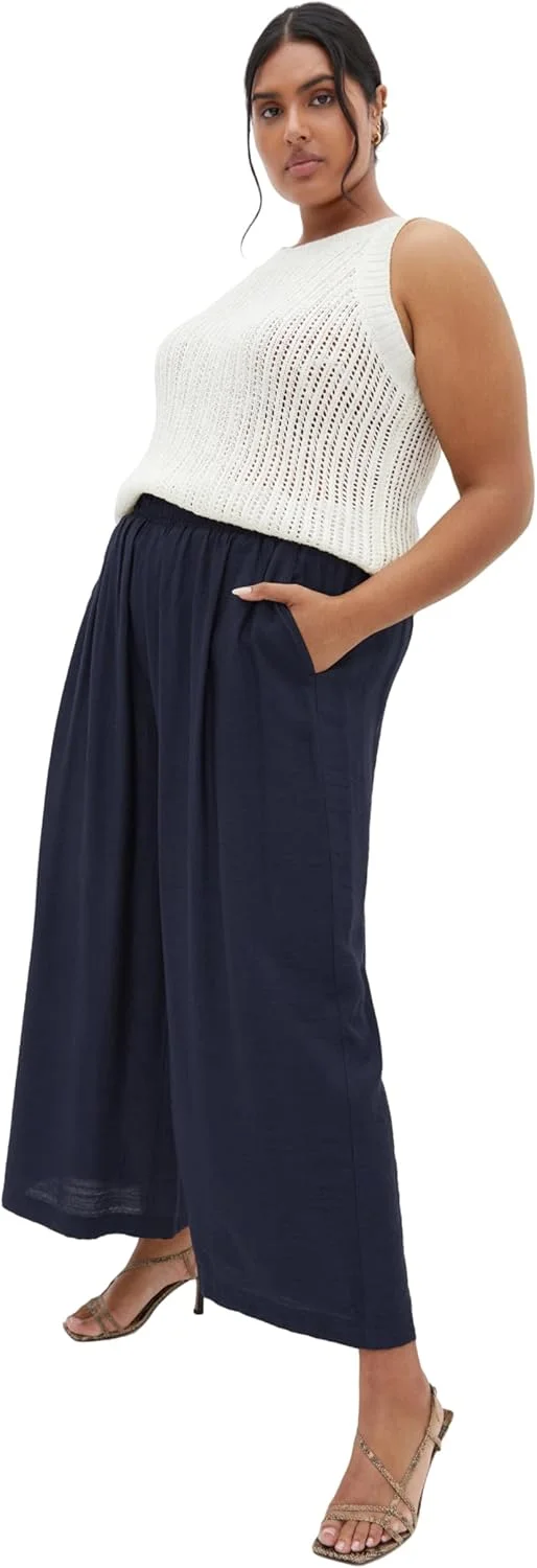 شلوار زنانه سیتی شیک - مدل ساشا، سرمه ای، سایز 14 پلاس