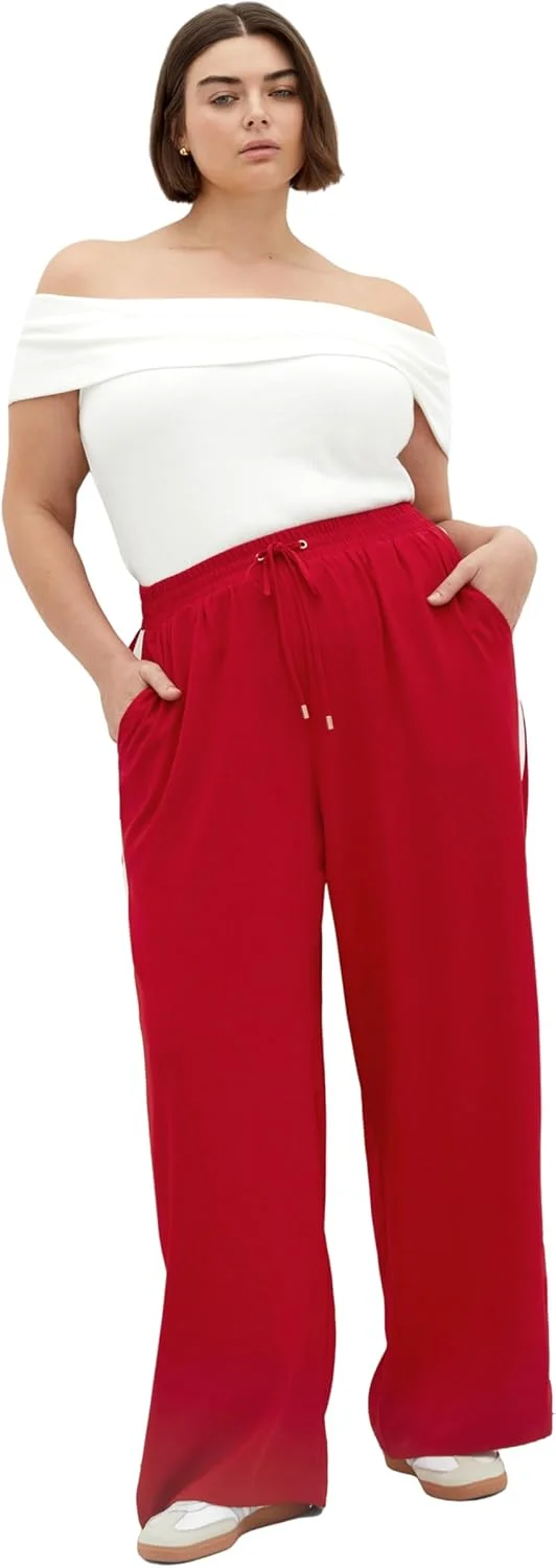 شلوار زنانه سایز بزرگ سیتی شیک مدل Lilia، قرمز، سایز 16 پلاس