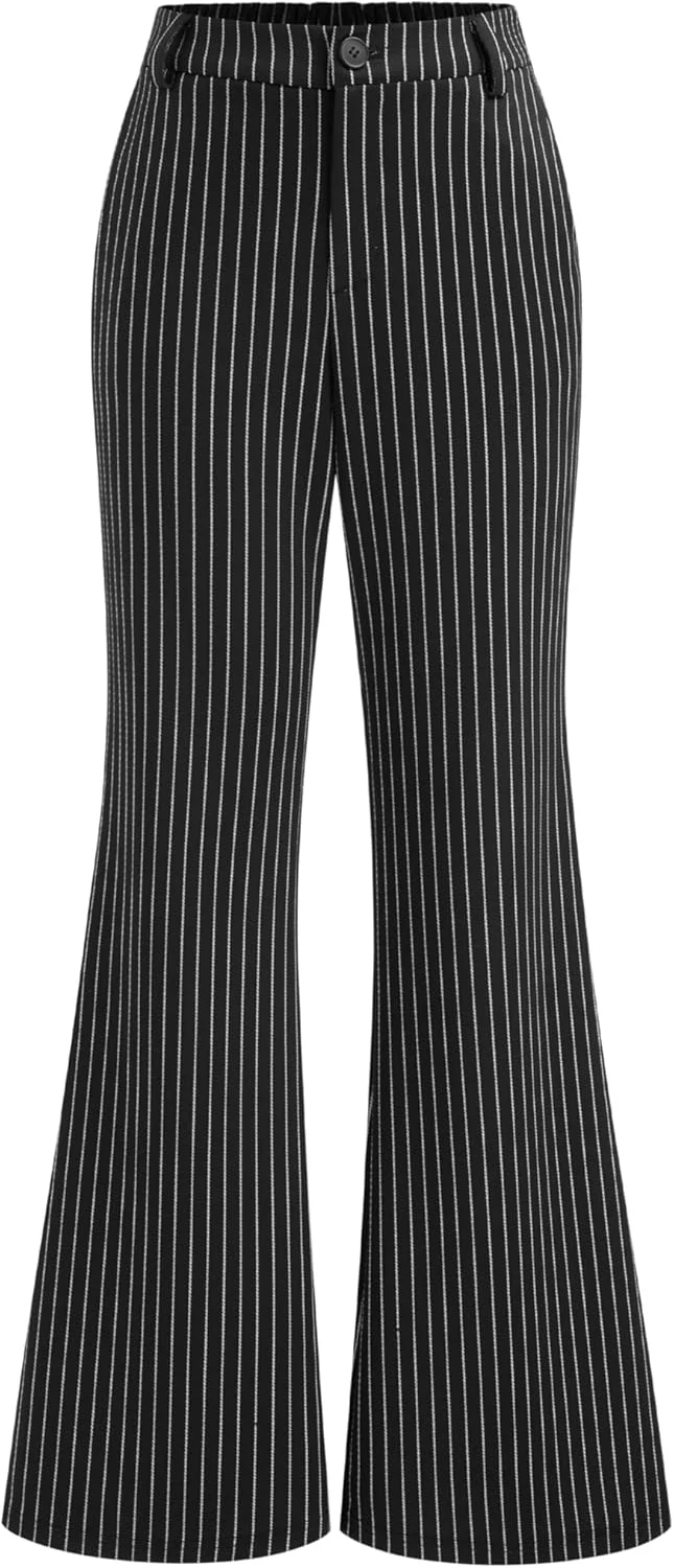 شلوار زنانه راه راه دمپا گشاد Cider با کمر بلند شلوار زنانه راه راه دمپا گشاد Cider با کمر بلند