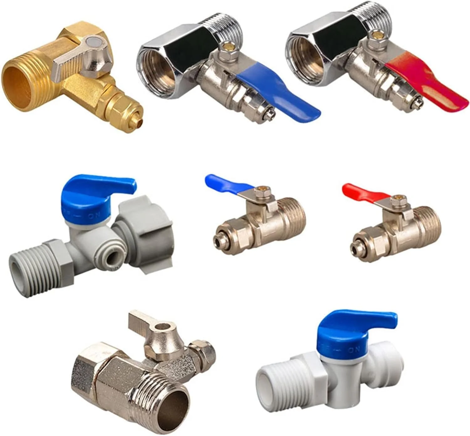 آداپتور آب لوله سیستم شستشوی نرم WANAM شیر توپی تغذیه فیلتر آب شیر آب سیستم اسمز معکوس برای شیر تصفیه آب (رنگ: Hortel)