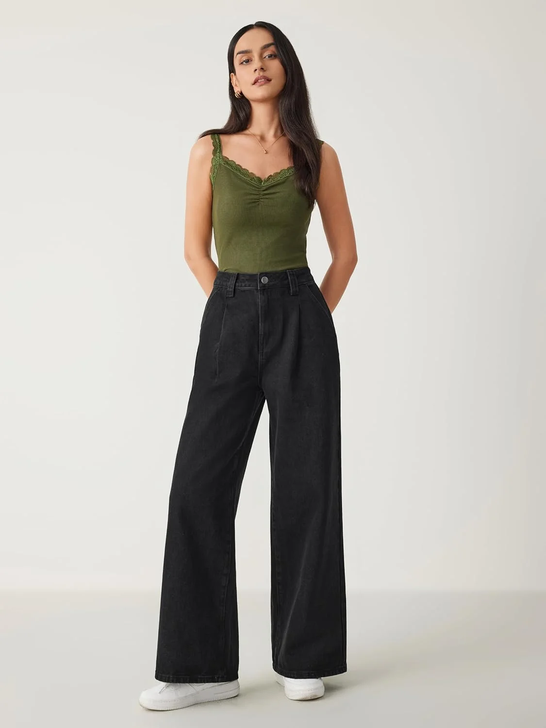 شلوار جین زنانه سایدر، کمر بلند، پاچه گشاد، شلوار جین راسته، شلوار دنیم بگ با جیب، سایز بزرگ شلوار جین زنانه سایدر، کمر بلند، پاچه گشاد، شلوار جین راسته، شلوار دنیم بگ با جیب، سایز بزرگ