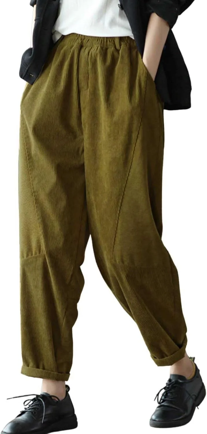 شلوار زنانه پاییزه و زمستانه چویا تو، مخمل کبریتی گشاد، کمر کشی، راسته با جیب، زنجبیلی، XS شلوار زنانه پاییزه و زمستانه چویا تو، مخمل کبریتی گشاد، کمر کشی، راسته با جیب، زنجبیلی، XS