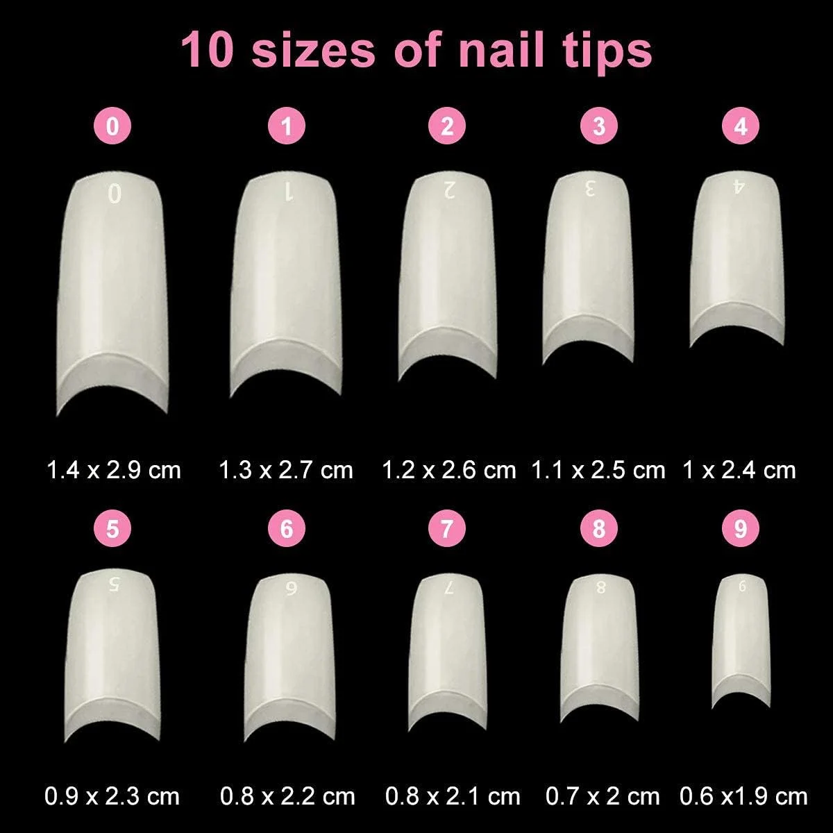 500 عدد ناخن مصنوعی اکریلیک، کیت ناخن فرانسوی طبیعی با ناخن گیر و جعبه نگهداری برای سالن های آرایشی و طراحی ناخن در خانه