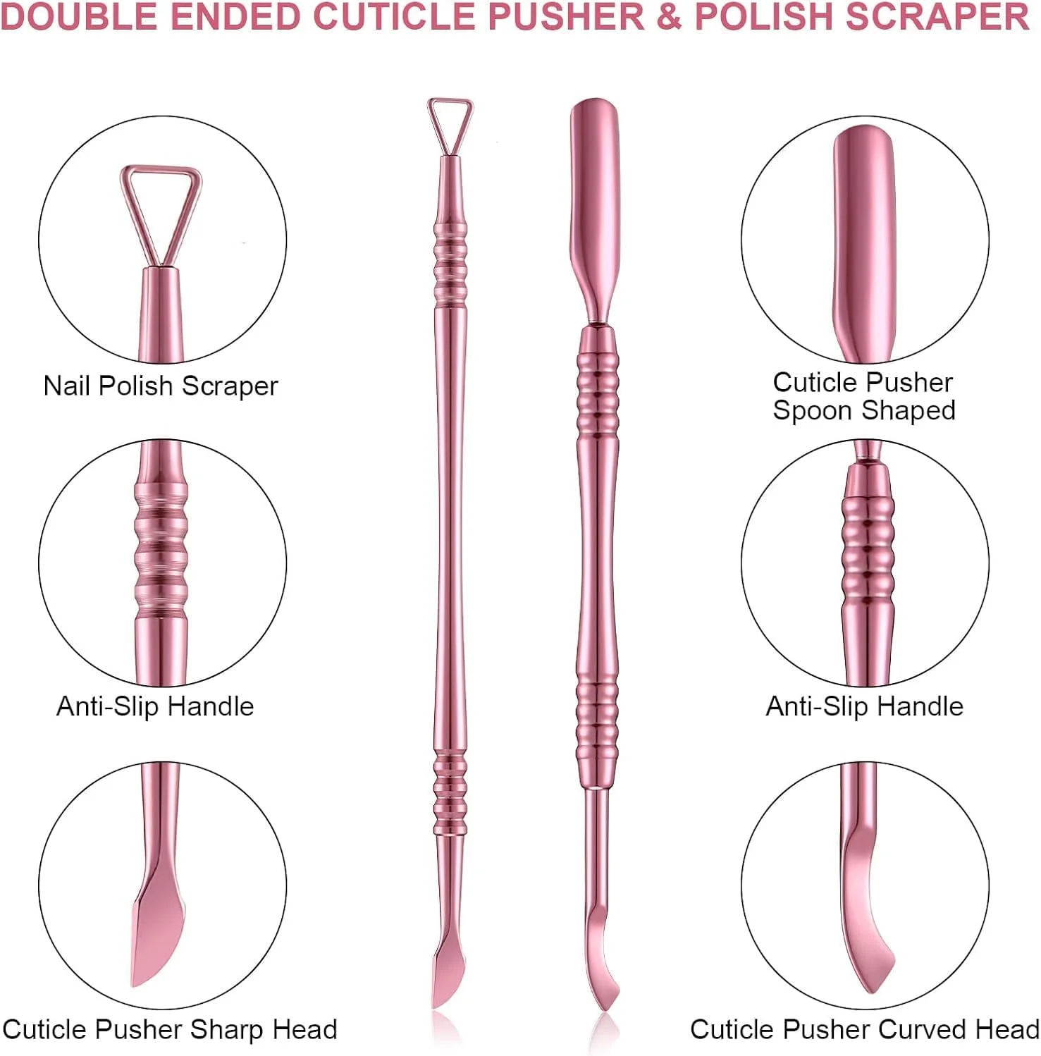 ست ناخن گیر اکریلیک 4 در 1، ناخن گیر استیل ضد زنگ قابل تنظیم برای نوک ناخن های اکریلیک، نیپر کوتیکول حرفه ای، پوشر و پاک کننده کوتیکول (صورتی رز) ست ناخن گیر اکریلیک 4 در 1، ناخن گیر استیل ضد زنگ قابل تنظیم برای نوک ناخن های اکریلیک، نیپر کوتیکول حرفه ای، پوشر و پاک کننده کوتیکول (صورتی رز)