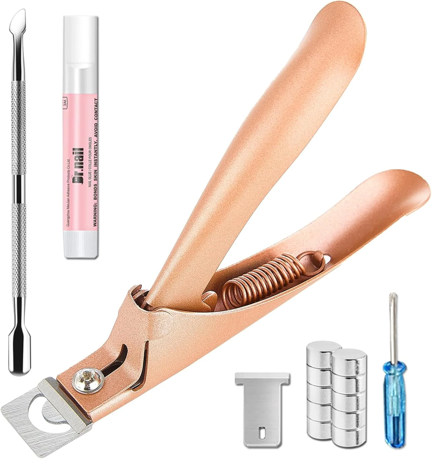 ست ناخن گیر اکریلیک Dr.Nail Pro - ناخن گیر با سایزر مغناطیسی، ایده آل برای کوتاه کردن ناخن های مصنوعی و کاذب