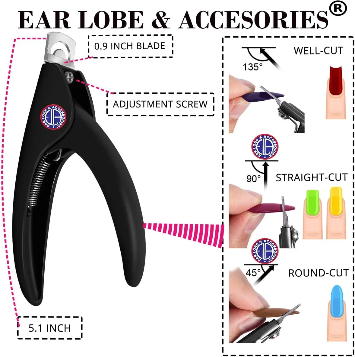 گوشواره و لوازم جانبی، ناخن گیر UV، نوک های طراحی ناخن، مانیکور، قیچی ناخن گیر، بسته 1 عددی