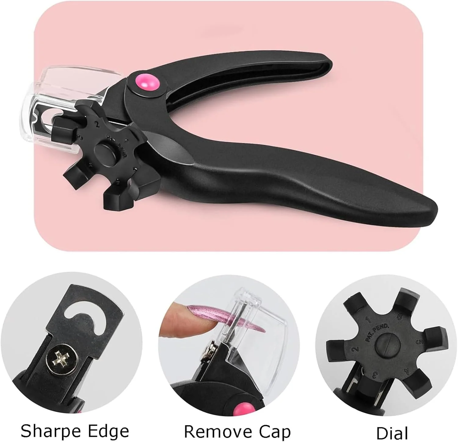 ناخن گیر آکریلیک قابل تنظیم حرفه ای Duomama - برش تیغه فولادی ضد زنگ با سایزر، گیره و اندازه گیری طول - ابزار مانیکور برای استفاده در سالن و منزل ناخن گیر آکریلیک قابل تنظیم حرفه ای Duomama - برش تیغه فولادی ضد زنگ با سایزر، گیره و اندازه گیری طول - ابزار مانیکور برای استفاده در سالن و منزل