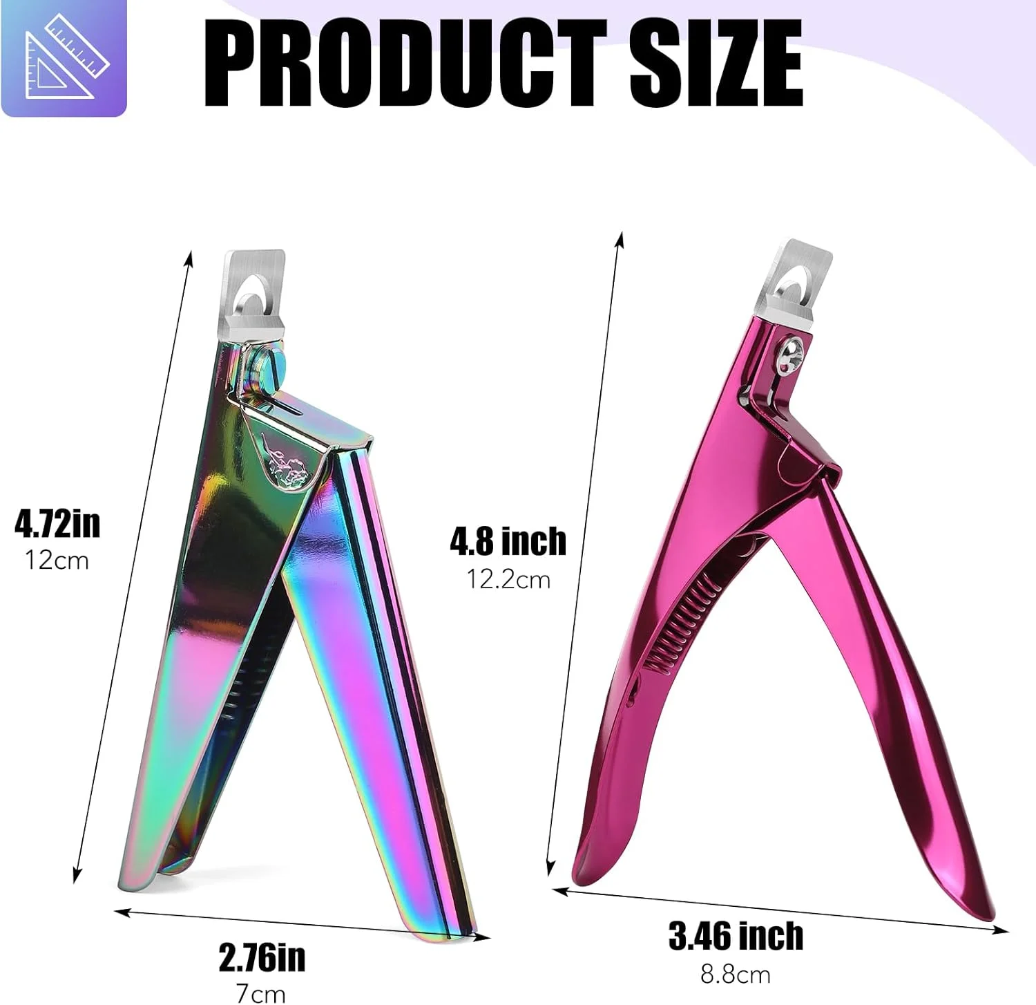 دو عدد ناخن گیر مصنوعی با آهنربا، کاتر ناخن استیل ضد زنگ برای ناخن های اکریلیک، ناخن گیر با 15 عدد آهنربای کوچک برای هنر ناخن سالن خانگی (رنگین کمان و صورتی) دو عدد ناخن گیر مصنوعی با آهنربا، کاتر ناخن استیل ضد زنگ برای ناخن های اکریلیک، ناخن گیر با 15 عدد آهنربای کوچک برای هنر ناخن سالن خانگی (رنگین کمان و صورتی)