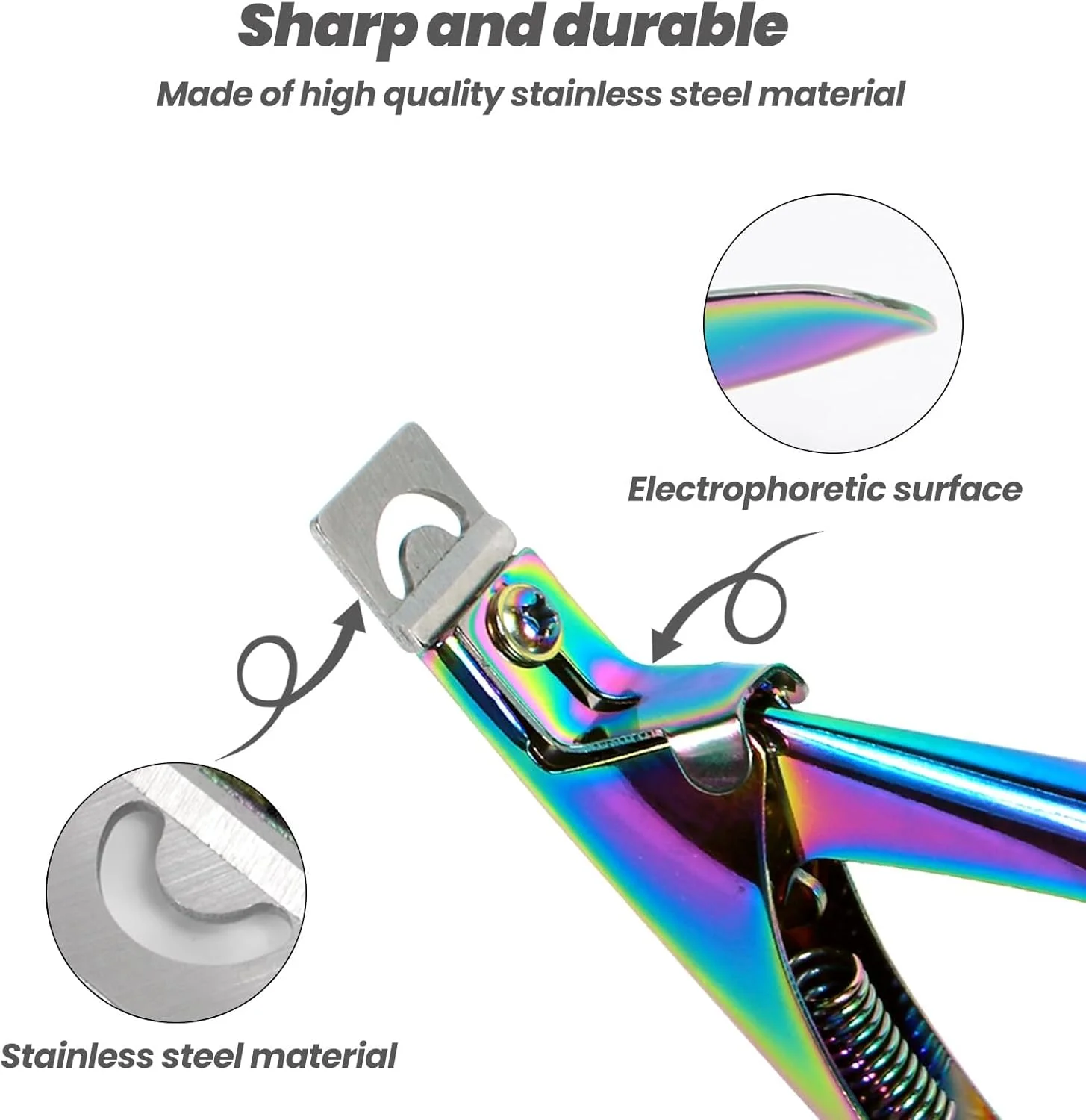 ست دو عددی ناخن گیر اکریلیک با آهنربای سایز بندی، قیچی ناخن مصنوعی Inartato برای ناخن های مصنوعی، ابزار مانیکور حرفه ای، لوازم طراحی ناخن اکریلیک (رنگین کمان) ست دو عددی ناخن گیر اکریلیک با آهنربای سایز بندی، قیچی ناخن مصنوعی Inartato برای ناخن های مصنوعی، ابزار مانیکور حرفه ای، لوازم طراحی ناخن اکریلیک (رنگین کمان)
