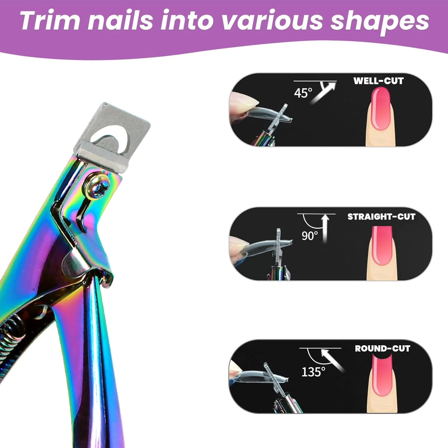 ست دو عددی ناخن گیر اکریلیک با آهنربای سایز بندی، قیچی ناخن مصنوعی Inartato برای ناخن های مصنوعی، ابزار مانیکور حرفه ای، لوازم طراحی ناخن اکریلیک (رنگین کمان) ست دو عددی ناخن گیر اکریلیک با آهنربای سایز بندی، قیچی ناخن مصنوعی Inartato برای ناخن های مصنوعی، ابزار مانیکور حرفه ای، لوازم طراحی ناخن اکریلیک (رنگین کمان)