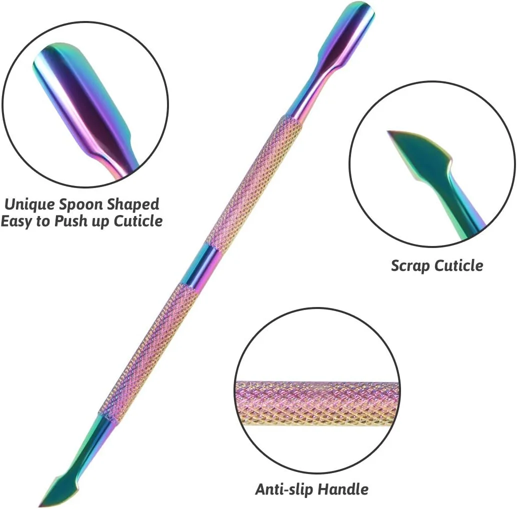 ست ابزار مانیکور 2 عددی کوللوک شامل ناخنگیر ناخن مصنوعی اکریلیک، کاتر ناخن مصنوعی UV، پوشر و اسکراپر کوتیکول از جنس استیل ضد زنگ (رنگین کمانی) ست ابزار مانیکور 2 عددی کوللوک شامل ناخنگیر ناخن مصنوعی اکریلیک، کاتر ناخن مصنوعی UV، پوشر و اسکراپر کوتیکول از جنس استیل ضد زنگ (رنگین کمانی)