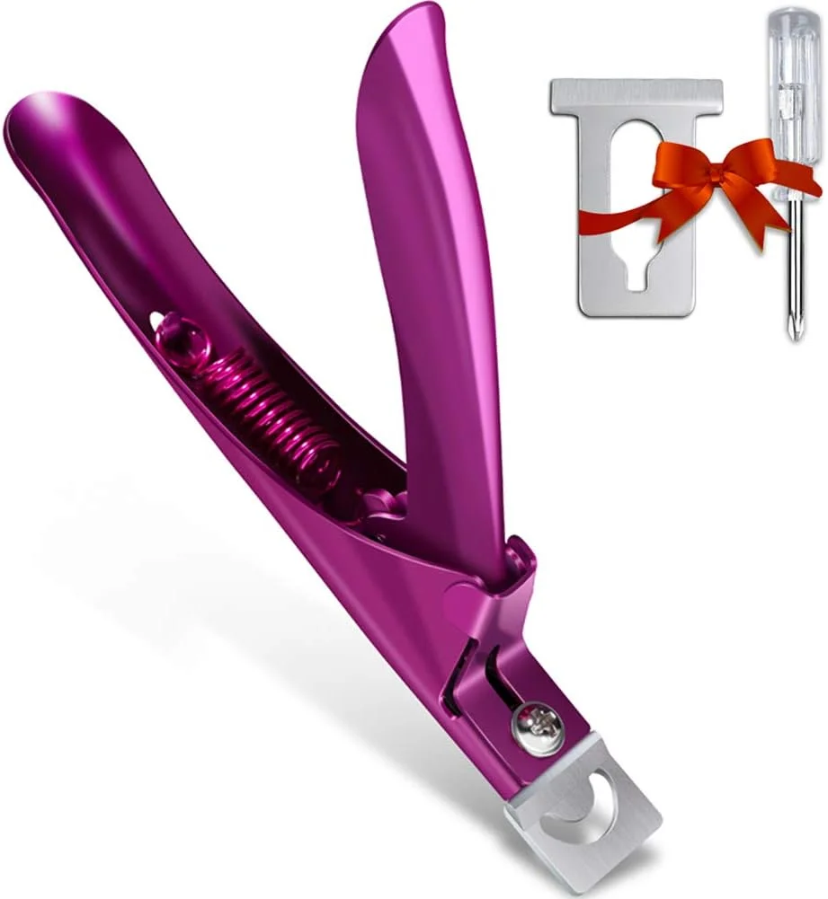 ناخن گیر نوک ناخن BELLEBOOST، برش لبه، قابل تنظیم، استیل ضد زنگ، ناخن مصنوعی، اکریلیک، ابزار گیره تیز ضد زنگ مانیکور پدیکور برای سالن، هنر خانگی، طراحی زیبایی، بنفش