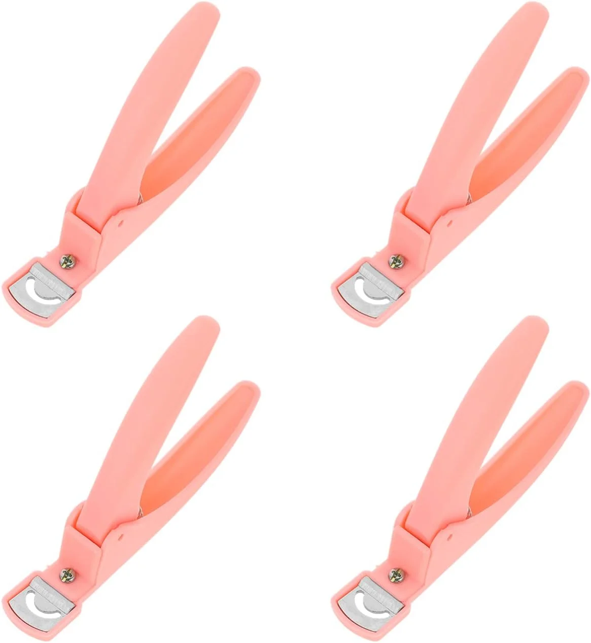 ست ۴ عددی ناخن گیر، ناخن گیر اکریلیک، قیچی ناخن مصنوعی، گیره ناخن مصنوعی، ابزار مانیکور، صورتی