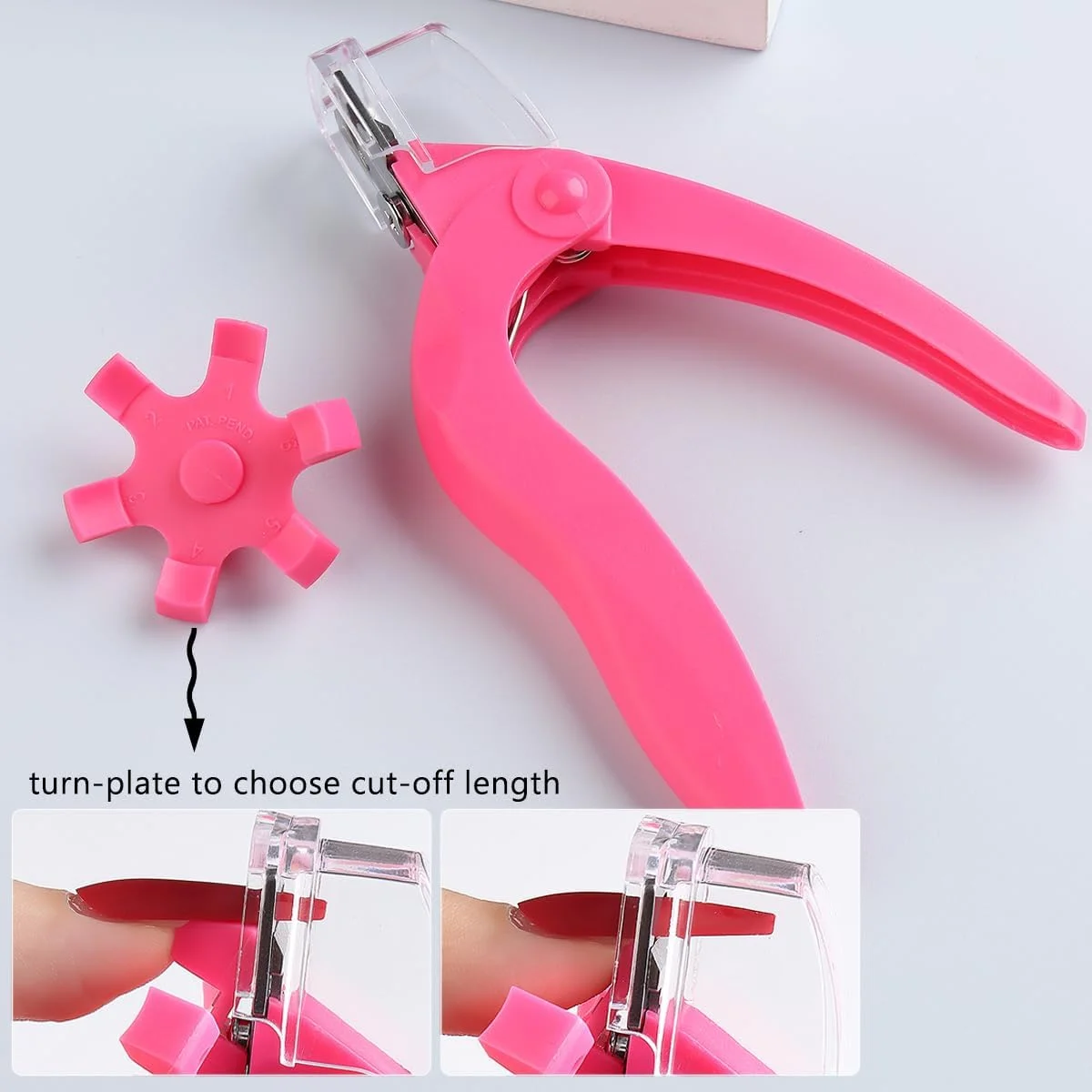 ناخن گیر برای ناخن های اکریلیک، ناخن گیر استیل ضد زنگ قابل تنظیم، ابزار مانیکور قرمز