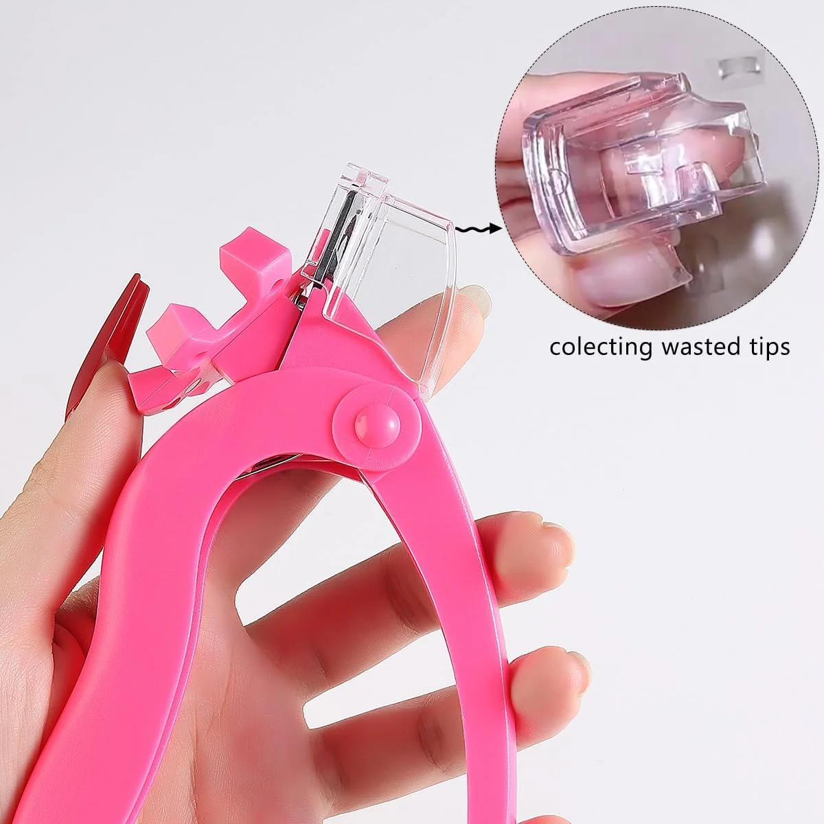 ناخن گیر برای ناخن های اکریلیک، ناخن گیر استیل ضد زنگ قابل تنظیم، ابزار مانیکور قرمز