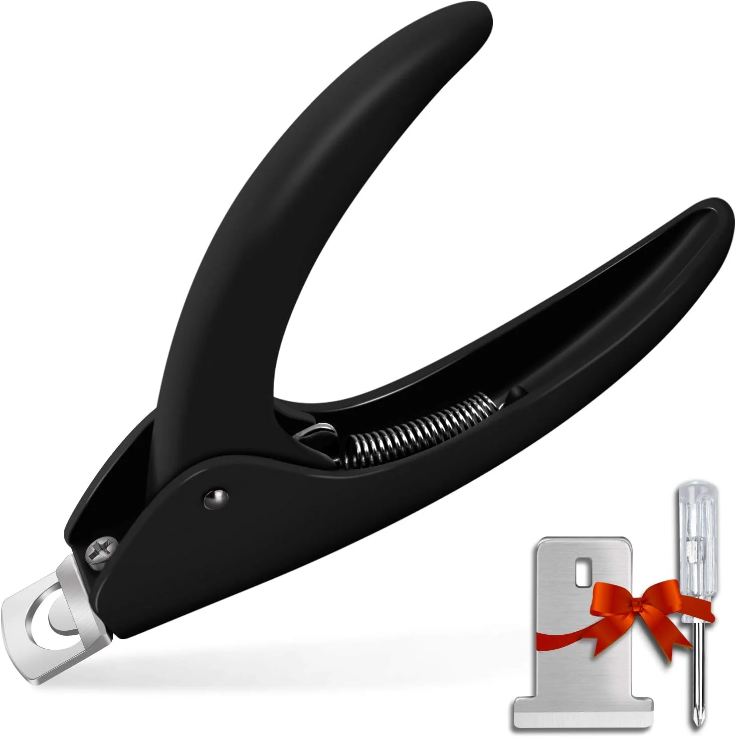 قیچی ناخن مصنوعی قابل تنظیم GA&EN مشکی، ابزار مانیکور و پدیکور با تیغه تیز برای طراحی ناخن در خانه و سالن