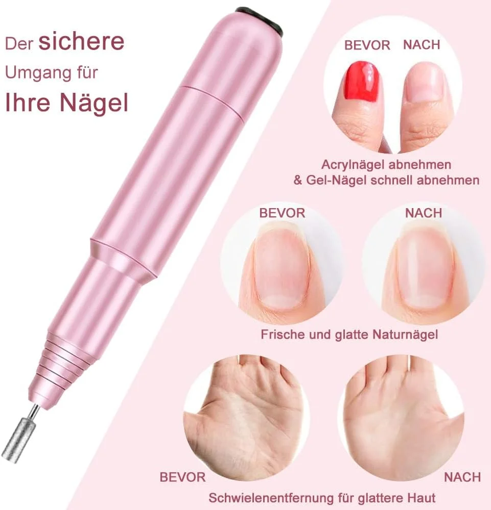 فولای ست مانیکور و پدیکور برقی، سوهان ناخن برقی، دستگاه حرفه ای برای ناخن های ژلی، ناخن های ژل اکریلیک، از بین بردن پینه، ناخن های شلاک کوتیکول، هدیه برای زنان، مادر