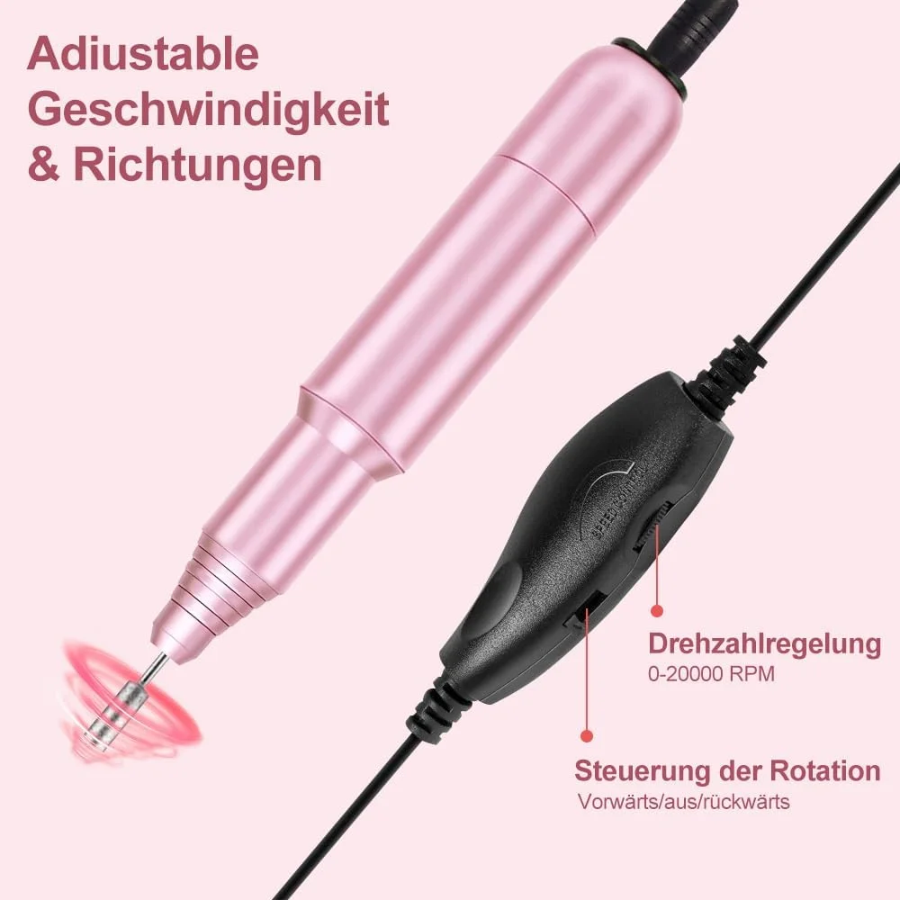 فولای ست مانیکور و پدیکور برقی، سوهان ناخن برقی، دستگاه حرفه ای برای ناخن های ژلی، ناخن های ژل اکریلیک، از بین بردن پینه، ناخن های شلاک کوتیکول، هدیه برای زنان، مادر